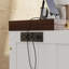 Armoire de lit escamotable complète avec tiroir de rangement et station de charge, port USB, cadre de lit escamotable en pin massif pour bureau à domicile, studio ou chambre d'amis, noyer blanc