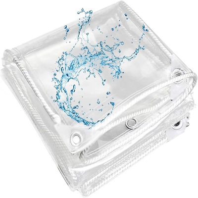 Transparent Waterproof Canvas  UV Resistant Polyethylene Material  Reinforced Edges And Metal Rings  Transparent Outdoor Protective Cover