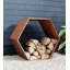 Porte-bûches d'extérieur en acier laminé à froid et robuste Honeycomb