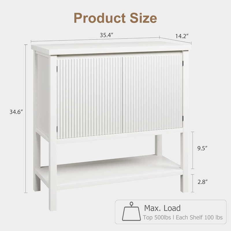 Sofa Tables Narrow Long for Living Room, Console Table with 2-Door, Entryway Table with Storage Shelf, Hallway Table, Coffee Bar for Living Room, Office, Couch