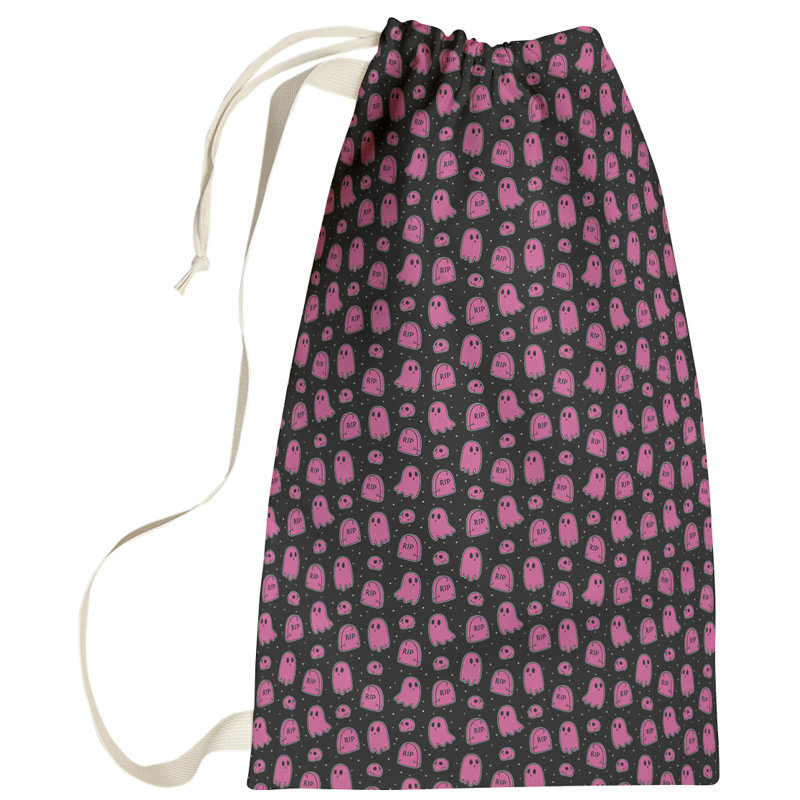 Sac à linge ghost, Noir / Rose, Petit (H 64 po x l 20 po x P 1,5 po)