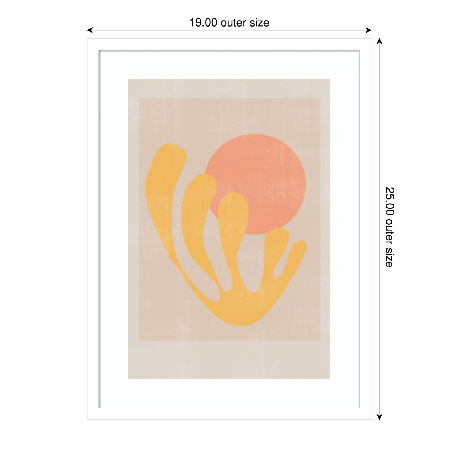 Giese "Modern Plant No. 2" Print, White, 25" H x 19" W