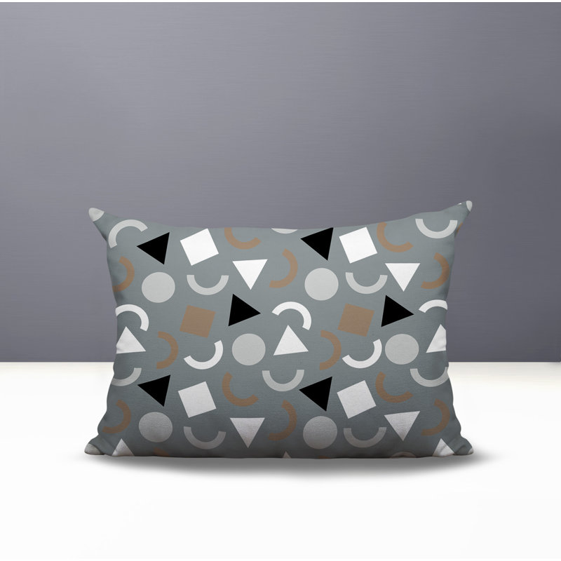 Coussin lombaire réversible intérieur / extérieur Lunko, Rectangle H 18 po x l 25 po, Gris