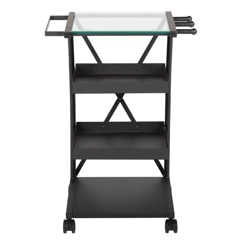 Hermidas 23.5'' H x 18.5'' W Utility Cart with Wheels, Black