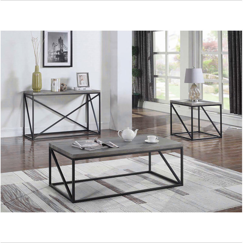 Sonoma Grey and Black Rectangular Sofa Table