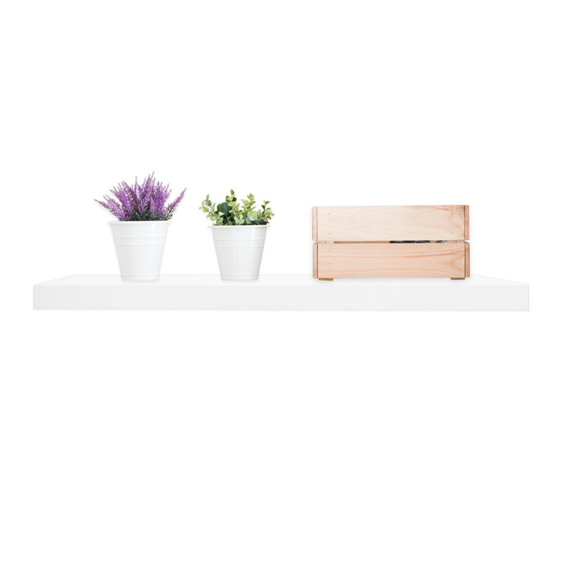 Plastic / Acrylic Floating Shelf, 3.80cm H x 60cm W x  23cm D, White