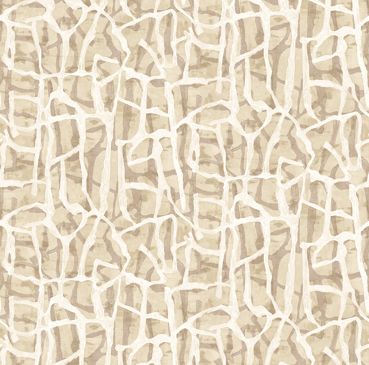 Zenia Abstract Wallpaper, Cafe Latte