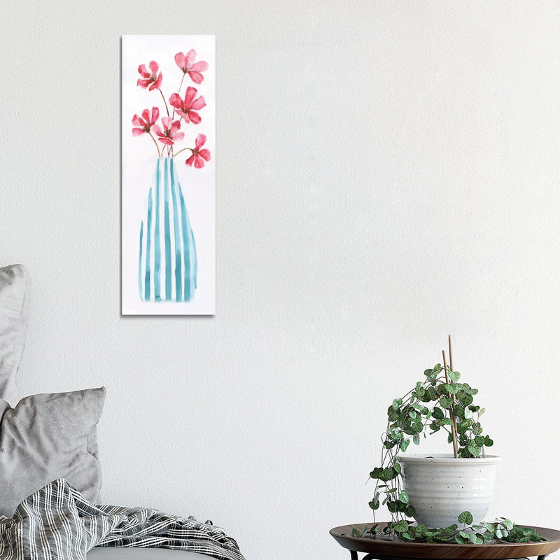 Flower Fun II by Nan - Wrapped Canvas Gallery-Wrapped Canvas Giclée, 30.48 cm H x 91.44 cm W x 1.91 cm D
