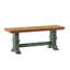 Ensemble de salle à manger Sloan 78 po en bois massif fini chêne avec chaises à dossier à fuseaux - 6 pièces, table à piètement blanc antique, chaises et banc à piètement en sauge antique-1518945080-1518945074