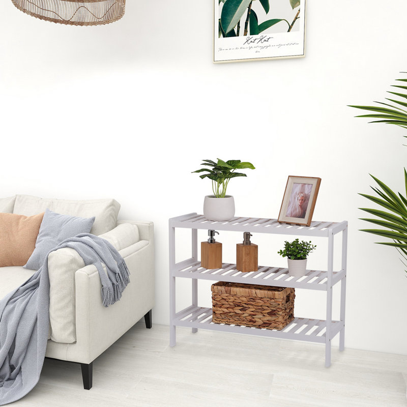 6 Pair Shoe Rack, White