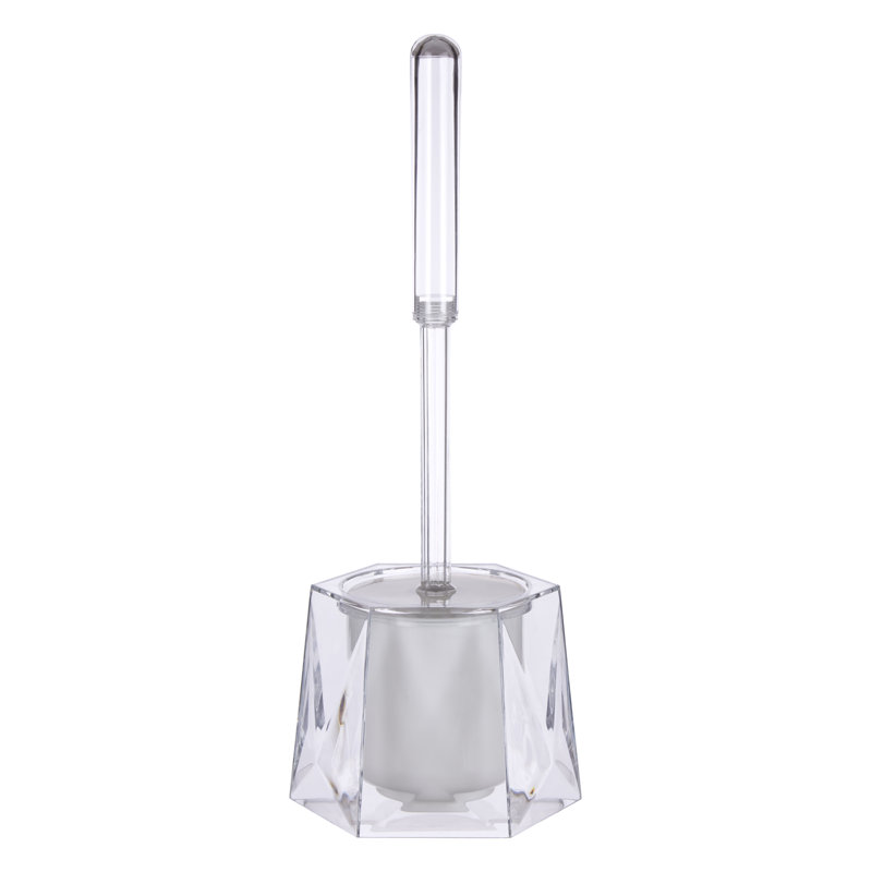 Cerna Free-Standing Toilet Brush and Holder, Clear