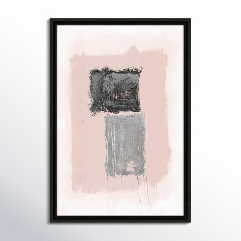 Rose Thomasin, noir et argent chatoyant II par , Cadre flottant espresso, H 19,5 po x l 13,5 po x P 2 po