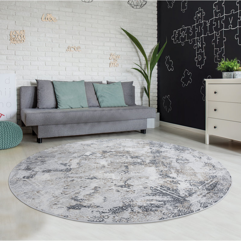 Abstract Indoor Rug, Round 7'10"