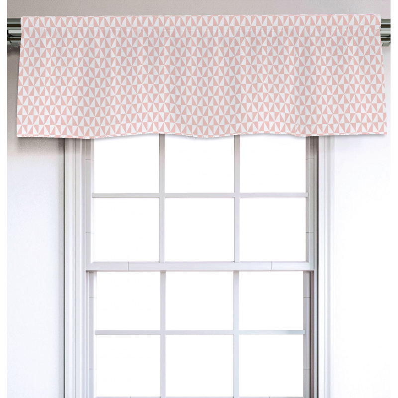 Sateen Geometric Ruffled Window Valance