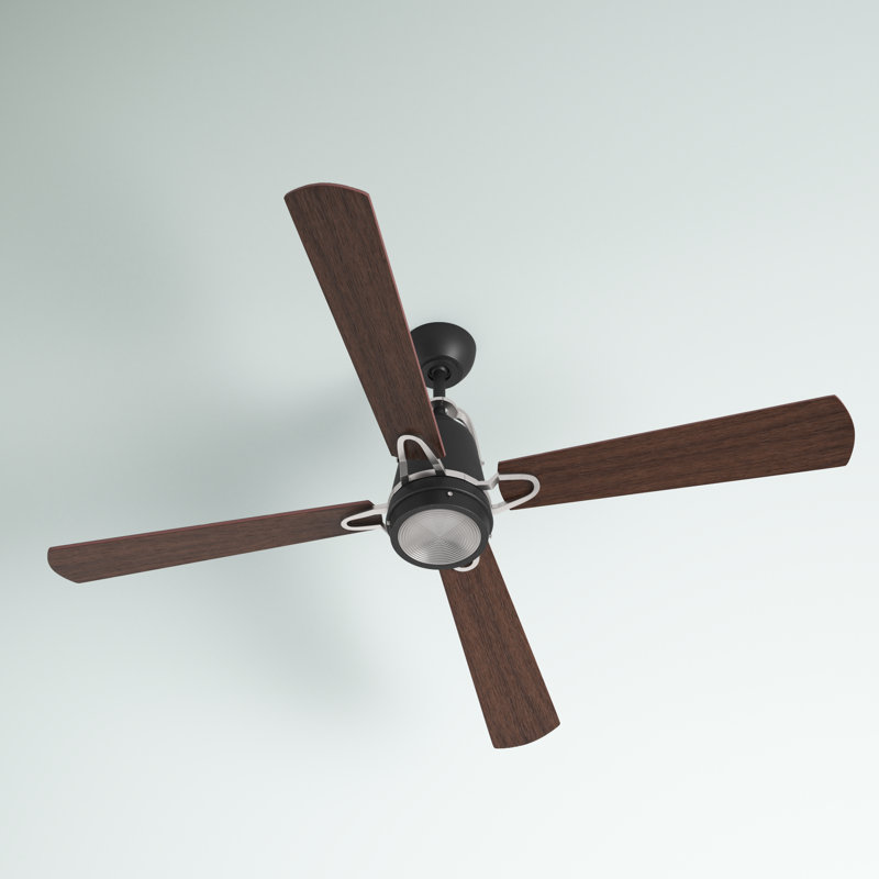 Ventilateur de plafond standard à DEL à 4 pales de 52 po avec ensemble d'éclairage inclus Folkeste