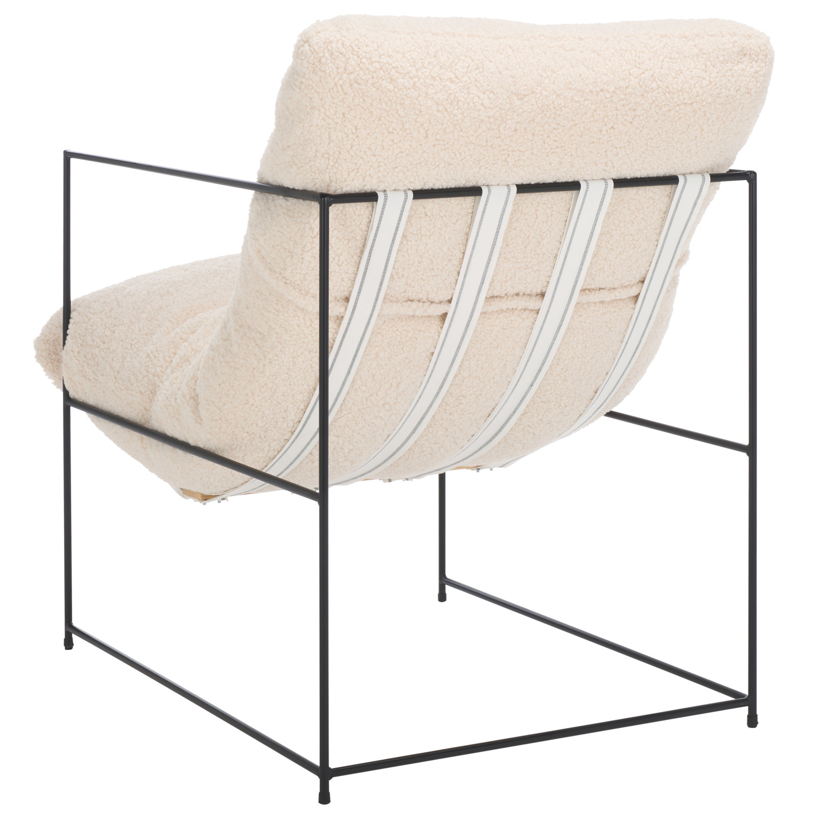 Giulietto Upholstered Armchair, Cream Faux Sherling