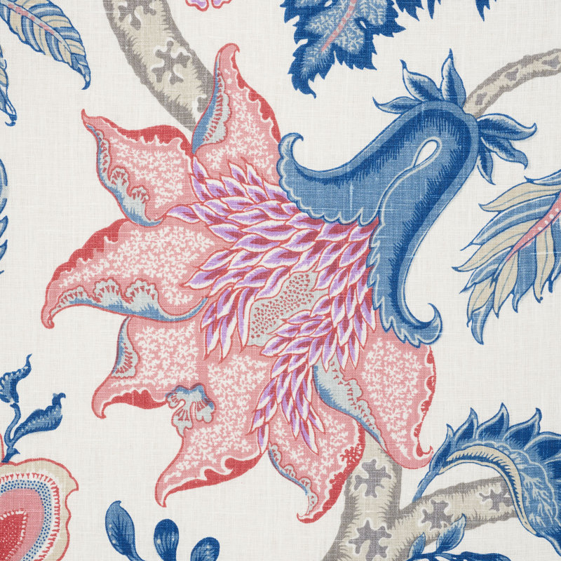 Arborvitae Fabric, Rose/Delft