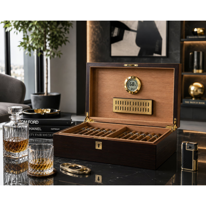 Accessoire de fumeur digital hygromètre Jacques, Or