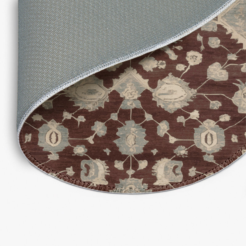 Tapis gris intérieur et extérieur surteint, Rond 5 pi