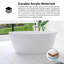 Baignoire de trempage autoportante 59 po en acrylique blanc brillant 59 po