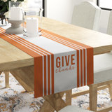 Laverty Striped Cotton Blend Thanksgiving Table Runner