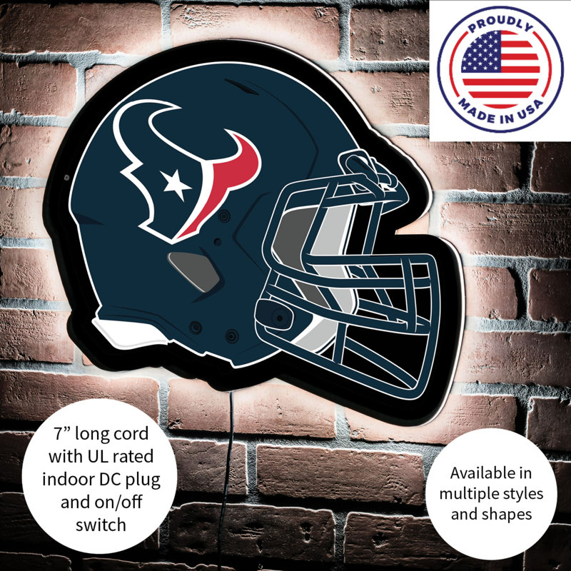 NFL LED Helmet Shaped Lighted Wall Sign, Houston Texans