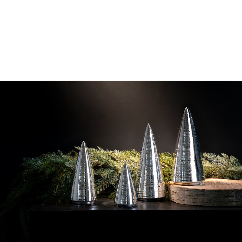 Arbre de décoration Mandy, H 3,54 po x l 7,28 po x P 3,54 po, Argent