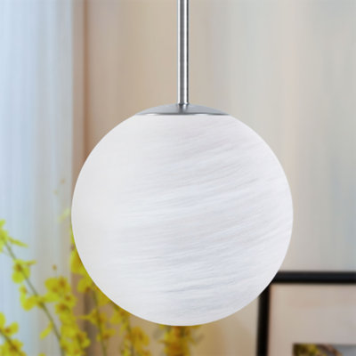 Luminaire suspendu sphère 1 lumière avec verre nuageux Lio