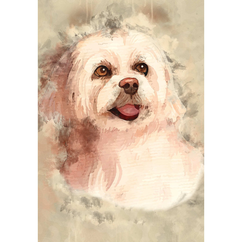 Maltese - No Frame Painting, Wood, 30cm H x 20cm W