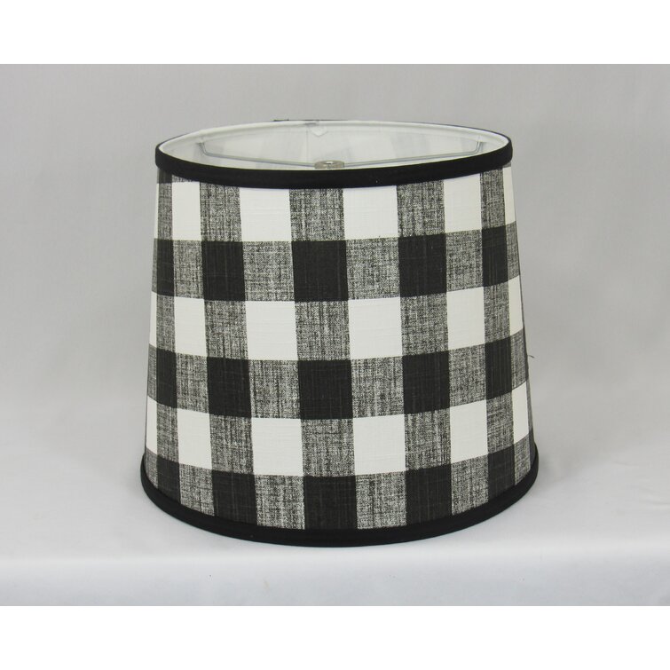 Black and White Check Cotton Drum Lamp Shade ( Spider )