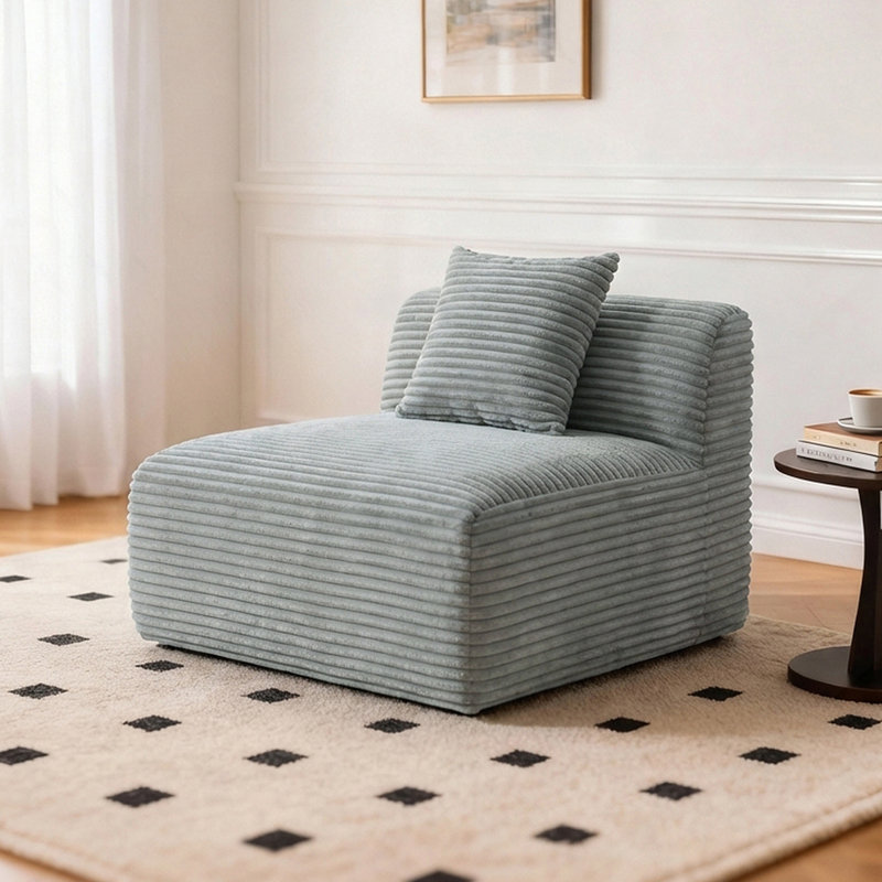 Canapé Boneless, canapé modulaire compressé, Gris antique