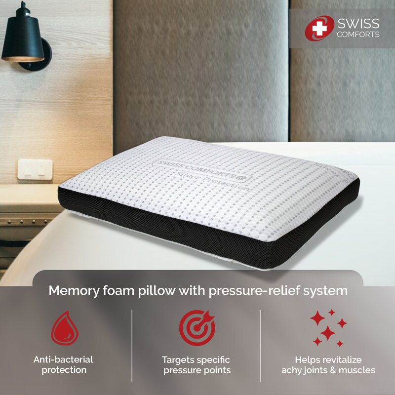 Silver Memory Foam Standard Bed Pillow