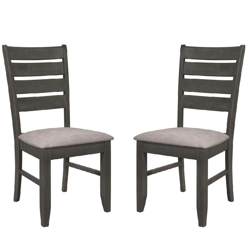 De 2 chaises de salle à manger grises foncées, tissu douillet et dossier gris, pour une expérience charmante