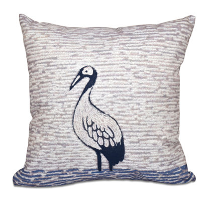 Beach Vacation Bird Watch Animal Print Square Pillow Cover & Insert