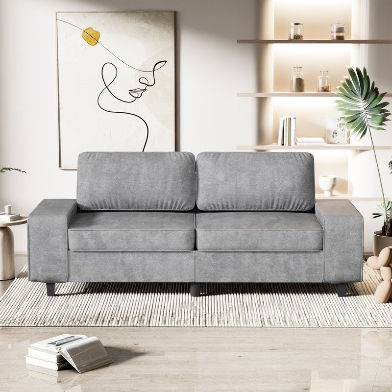 Canapé rembourré avec rangement, Gris chenille, 3
