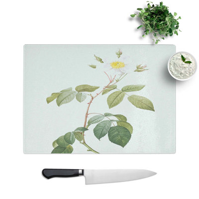 Tempered Glass Climbing Rose Chopping Board