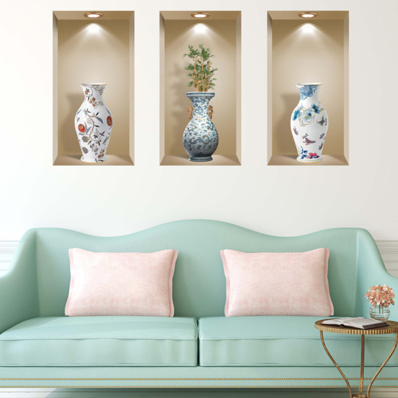 Adhésif décoratif peler et coller en niche, ensemble de 3, H 24 po x l 12 po