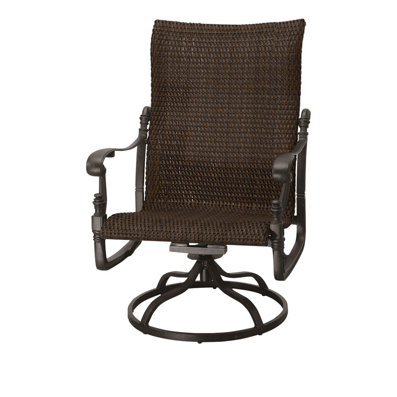 Florence Woven High Back Swivel Rocking Lounge Chair, Chestnut, Desert Bronze