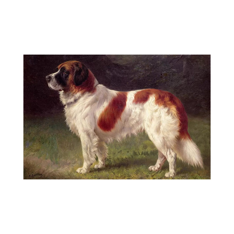 St. Bernard 1 Piece Wrapped Canvas Painting, 30.48 cm H x 45.72 cm W