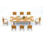 8 Seats 9 Pcs Grade-A Teak Wood Dining Set: 118" Double Extension Rectangle Table And 8 Atnas  Chairs (2 Arm & 6 Armless Chairs) #11AT2402-1115360806