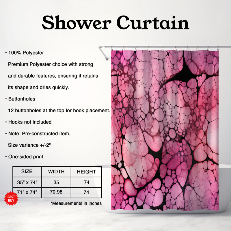 Broken Glass - Rideau de douche Premium, H 74 po x l 71 po