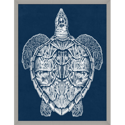 Sea Turtle with Silver Leaf 1 Framed