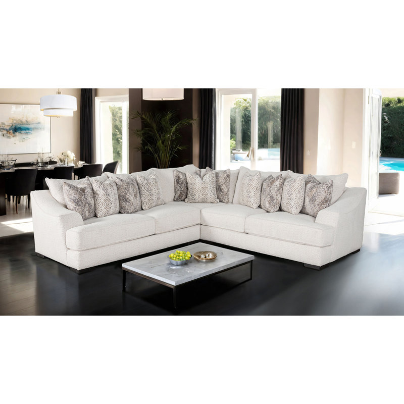 Canapé modulaire contemporain blanc cassé l 127,4 po