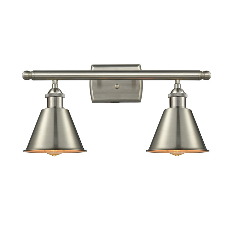 Dallyn 2 - Light Dimmable Vanity Light, Polished Chrome, Polished Chrome, 6 Watt Vinage LED Bulb