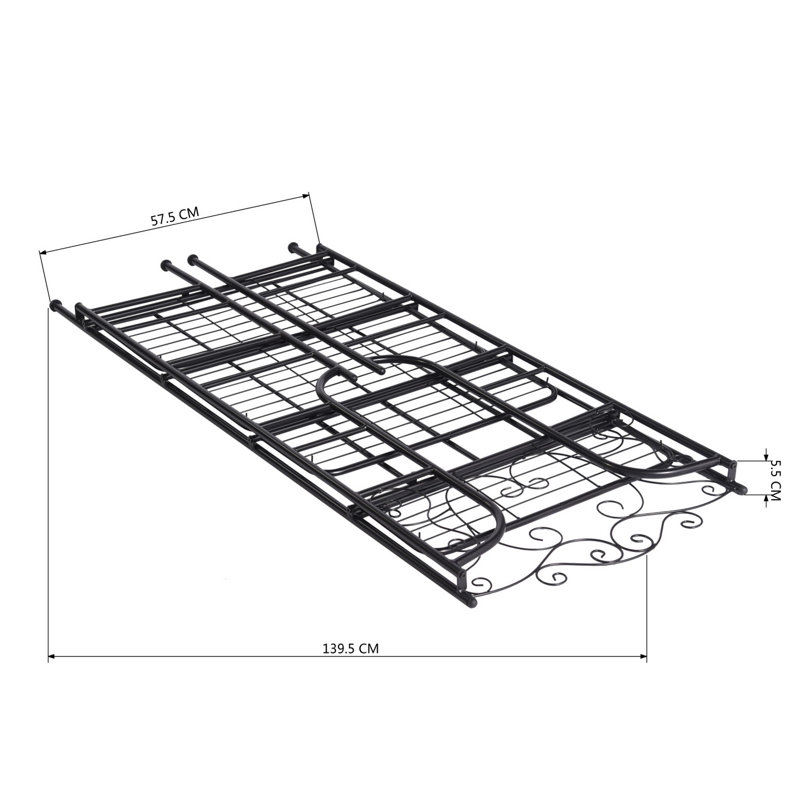 Herzog Metal Etagere Bookcase, H140 x W31 x D58