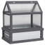 Serre grise avec détails en bois massif pour l'extérieur, 14 x 8,9 x 15,1 po, bois de sapin et polycarbonate