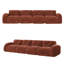 Canapé modulaire sans dossier 140 po 4 places, tissu de velours doux avec coussins touffetés, éponge à haute densité 32D, aucun assemblage requis et fond antidérapant pour le salon ou le cinéma maison-1221004379-1221004381-1221997301