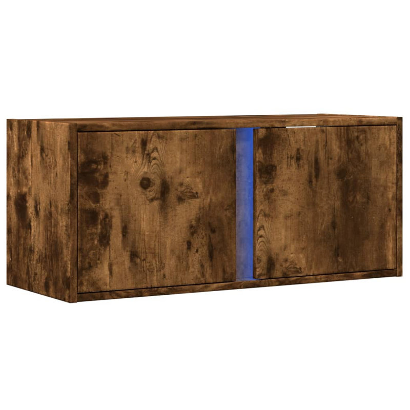 Dalin Unfinished TV Stand for TVs up to 43", Smoked Oak, 80cm