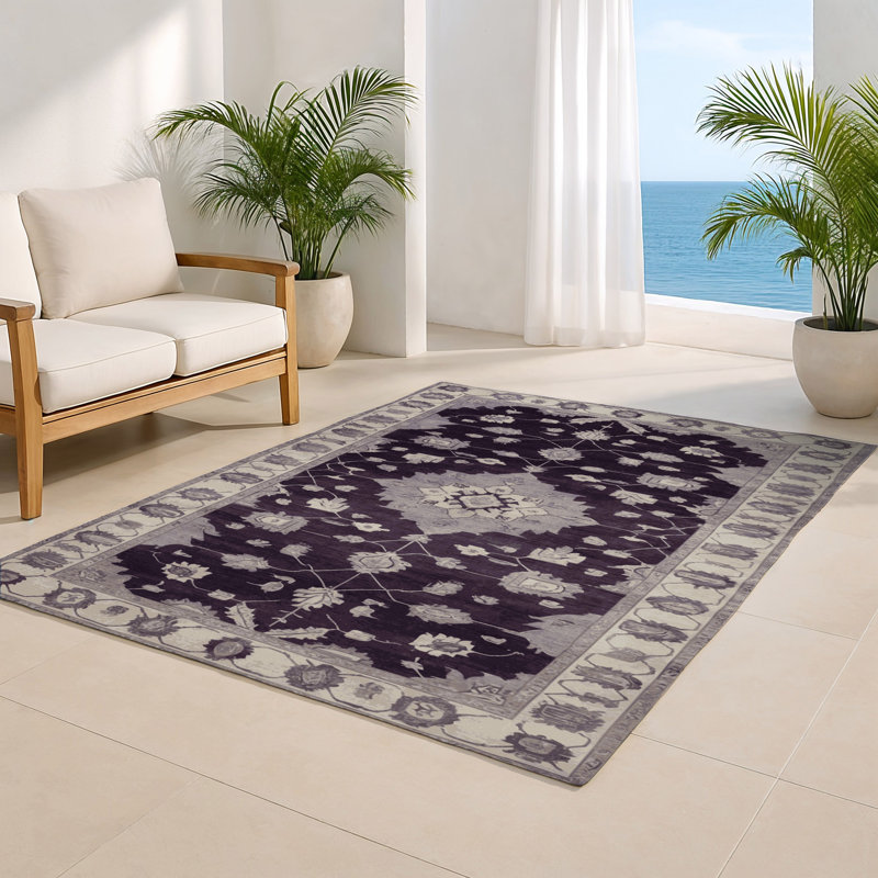 Tapis mauve intérieur et extérieur surteint, Rectangulaire 2 pi x 3 pi