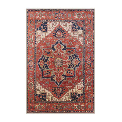 Tapis oriental rouge et bleu